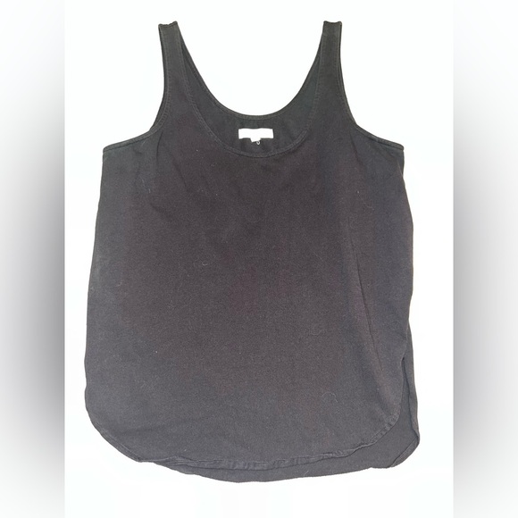 Madewell Tops - Madewell Black Curved Hem Tank Top with Side Slits - Size Small